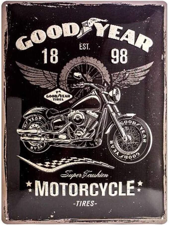 Plaque métal 30 x 40 cm - Goodyear - Motorcycle