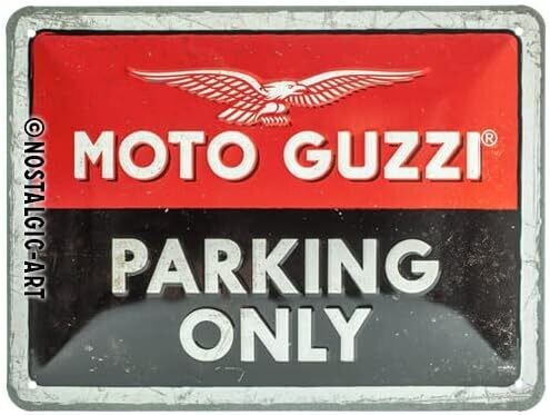 Plaque métal 30 x 40 cm -Moto Guzzi - Parking Only