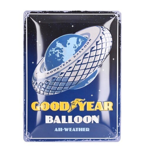 Plaque métal 30 x 40 cm - Goodyear - Balloon tire