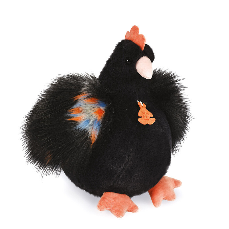 Peluche poule "Poulette" - Noire - 28 cm