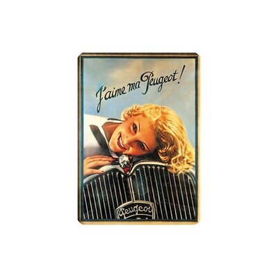 Plaque métal 15 X 21 cm - J&#39;aime ma Peugeot