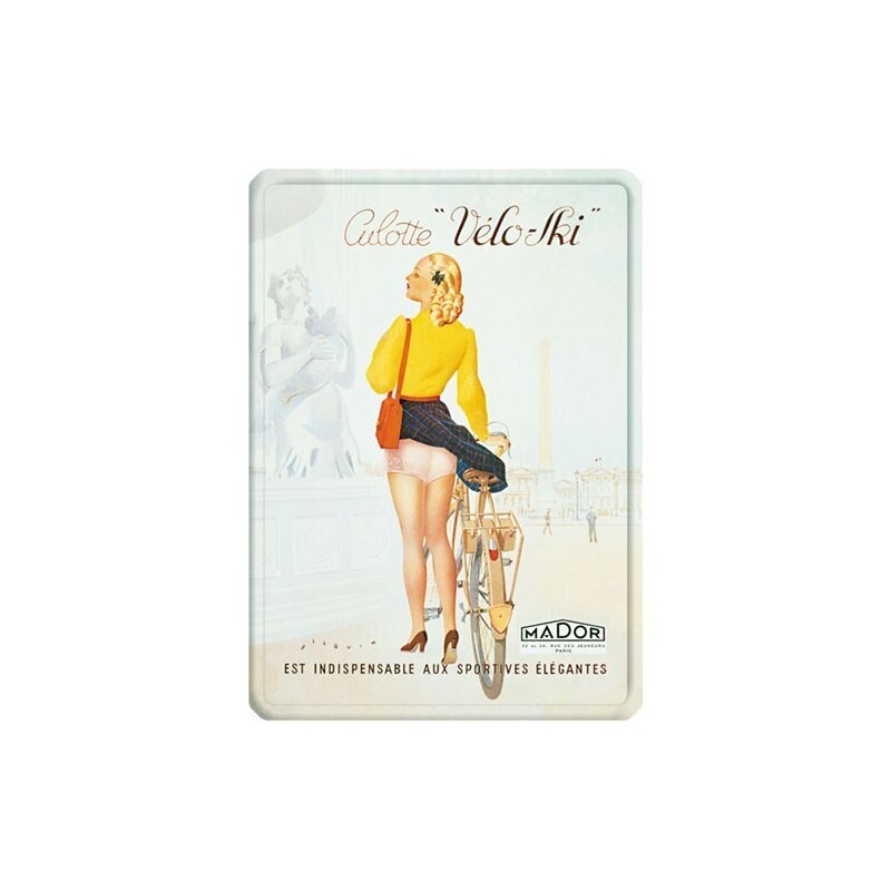 Plaque métal 15 X 21 cm - Culottes Véloski - Mador