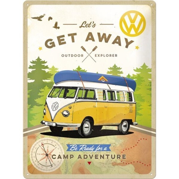 Plaque métal 30 x 40 cm - VW - Camper Adventure