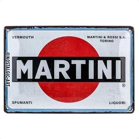 Plaque métal 20 x 30 cm - Martini - Logo