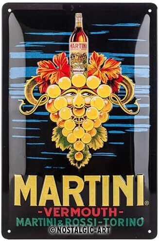 Plaque métal 20 x 30 cm - Martini - Vermouth Grapes