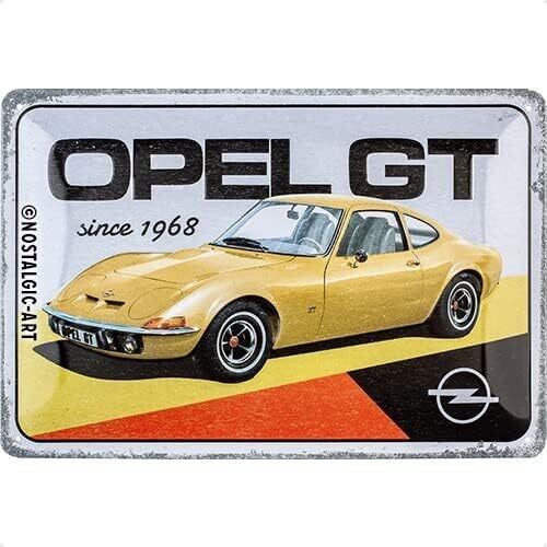 Plaque métal 20 x 30 cm - Opel - GT since 1968