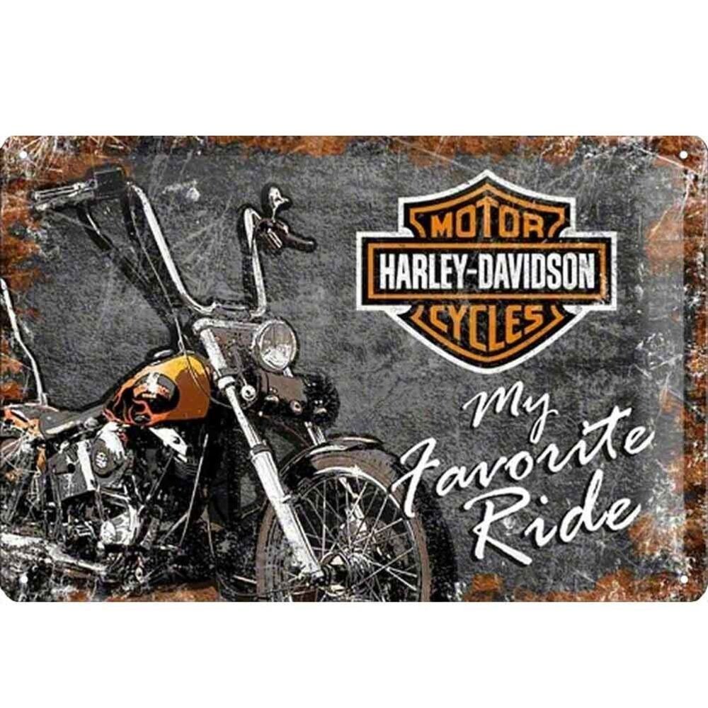 Plaque métal 20 x 30 cm - Harley Davidson - Favourite Ride