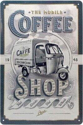 Plaque métal 20 x 30 cm - Ape - Coffee Shop