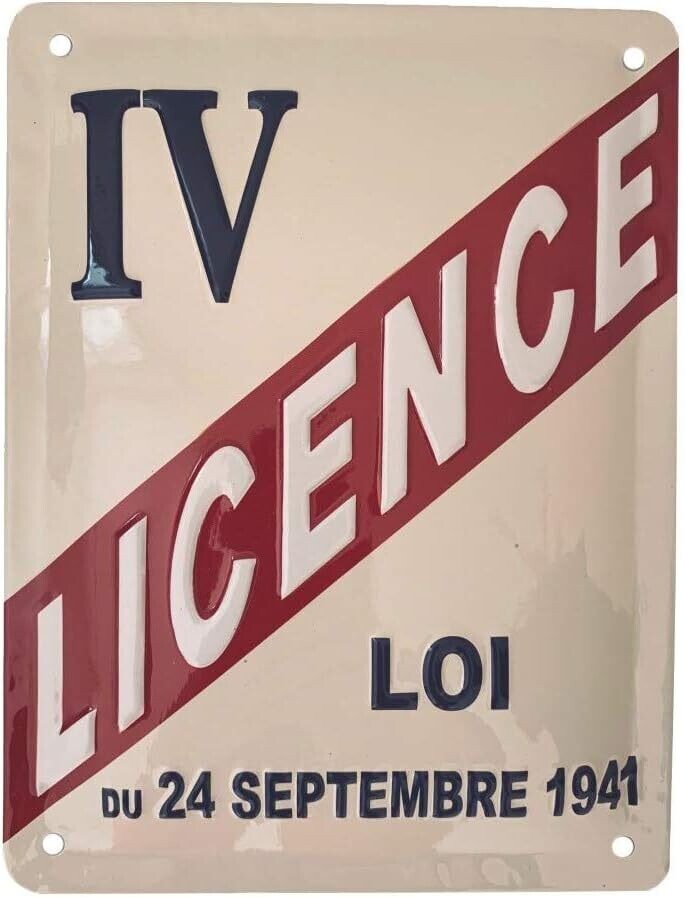 Plaque métal 20 x 15 cm - Licence IV