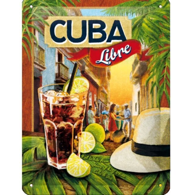 Plaque métal 30 x 40 cm - Cuba Libre