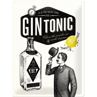 Plaque métal 30 x 40 cm - Gin Tonic