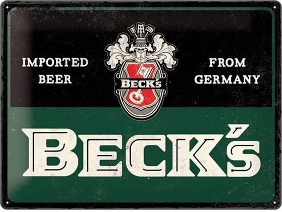 Plaque métal 30 x 40 cm - Becks - Brün Quer