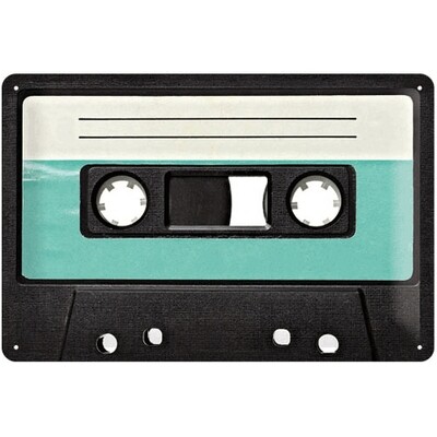 Plaque métal 20 x 30 cm - RETRO CASSETTE