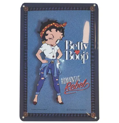 Plaque métal 20 x 30 cm - Betty BOOP Jean