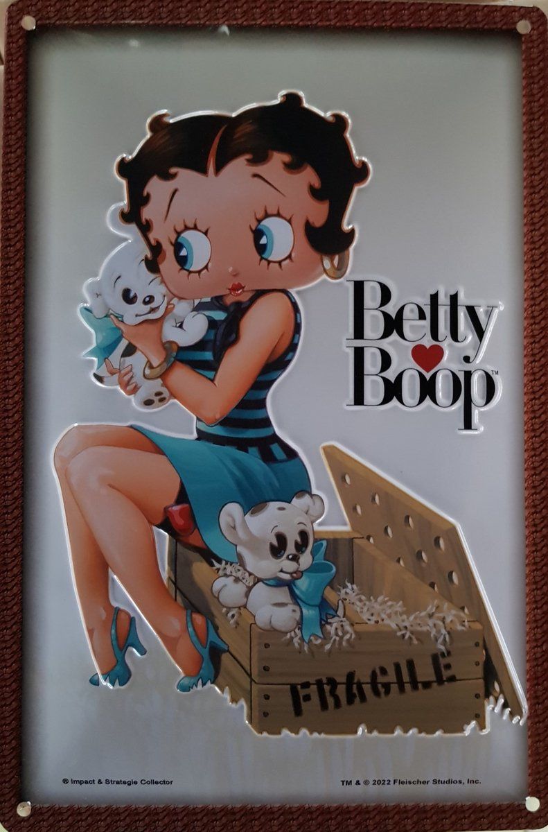 Plaque métal 20 x 30 cm - Betty BOOP Puppy