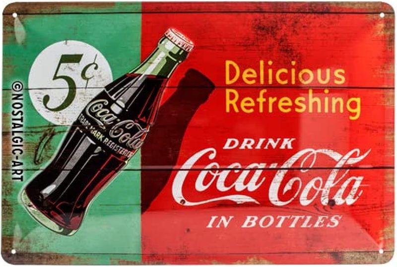 Plaque métal 20 x 30 cm - Coca Cola - 1950 Beverage