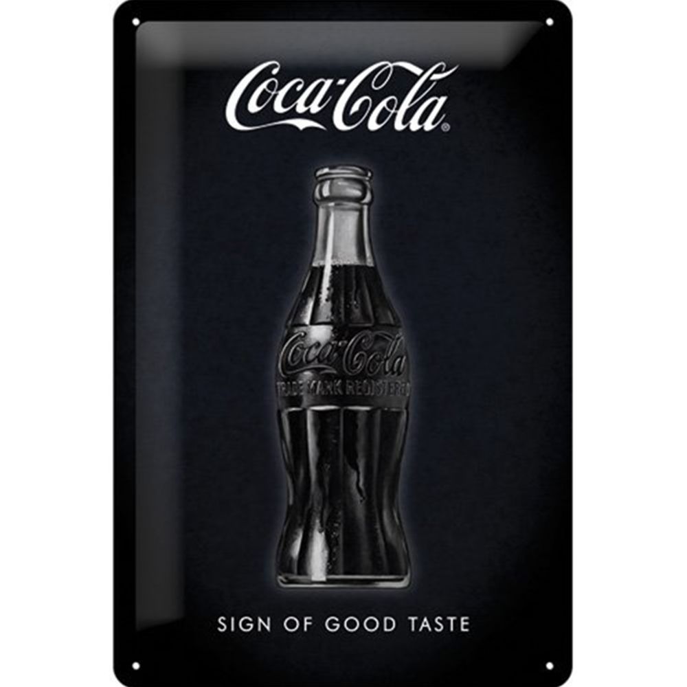 Plaque métal 20 x 30 cm - Coca Cola Black Bottle