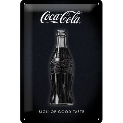 Plaque métal 20 x 30 cm - Coca Cola Black Bottle