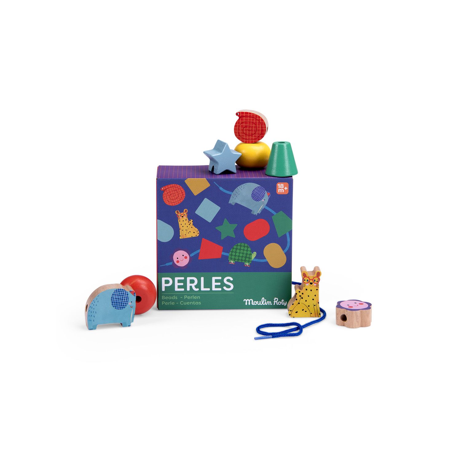 Jeu de perles en bois à enfiler - Les Toupitis