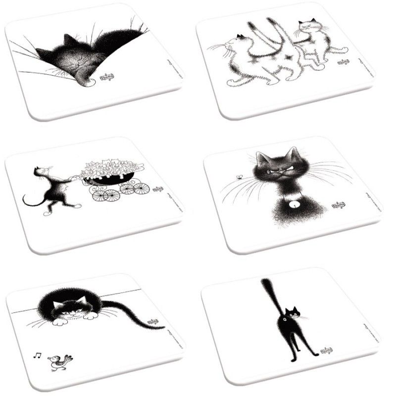 Dessous de verres ( X 6 ) - Chats Dubout 1