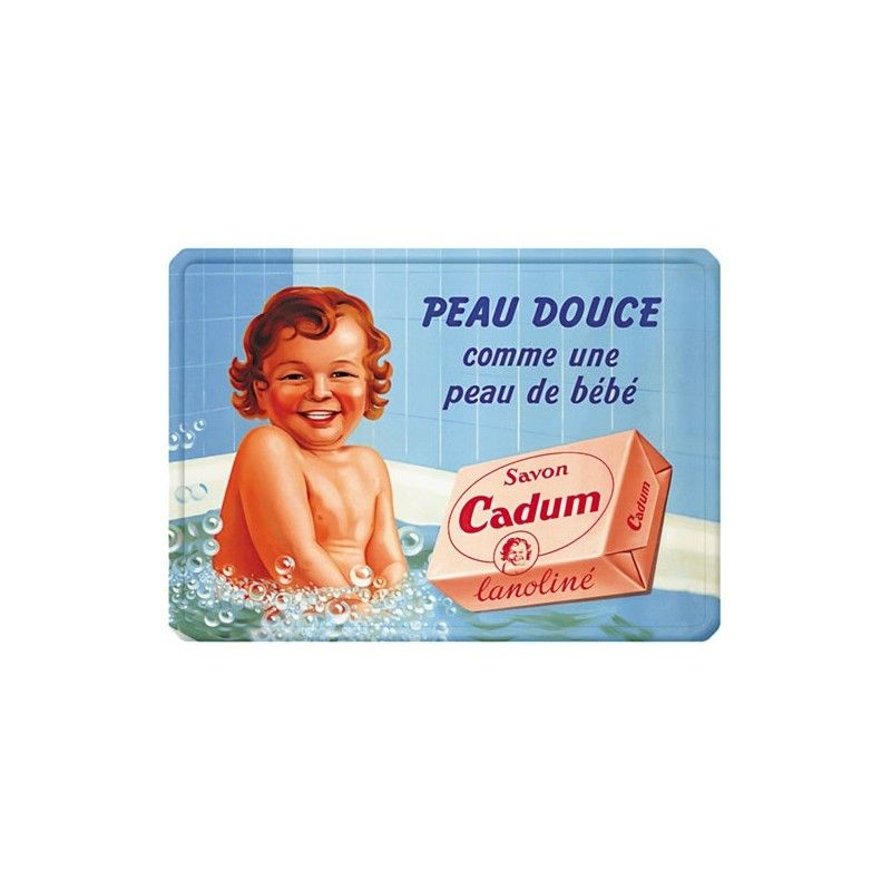 Plaque métal 15 X 21 cm - Bain de bébé - Cadum