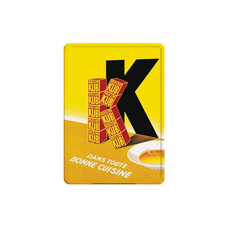Plaque métal 15 X 21 cm - Grand K - Bouillon Kub