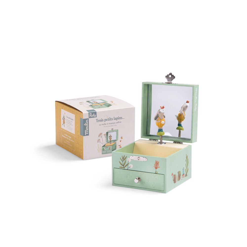 Boîte à musique coffret - Trois petits lapins