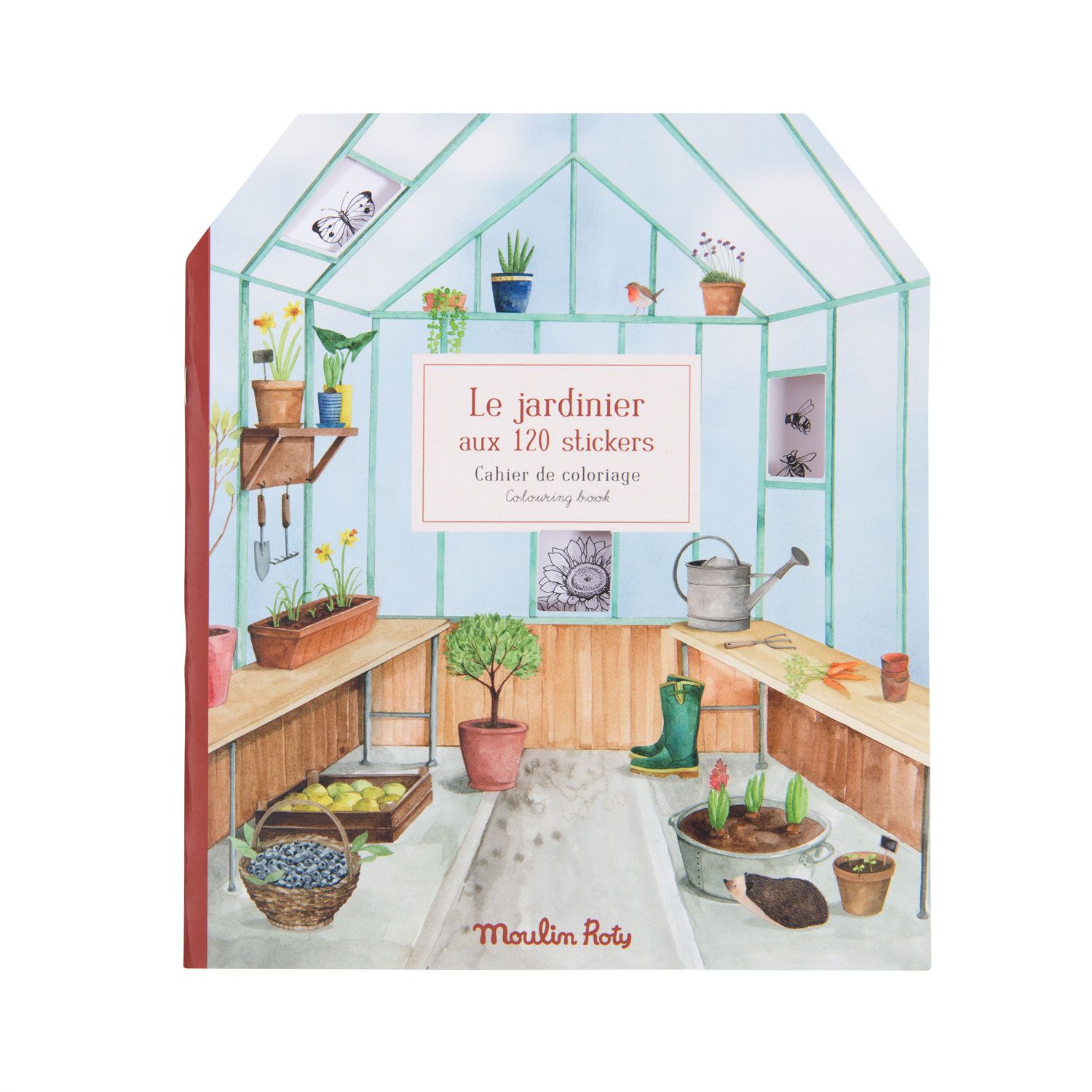Cahier de coloriage et stickers Le jardinier - Le jardin du moulin