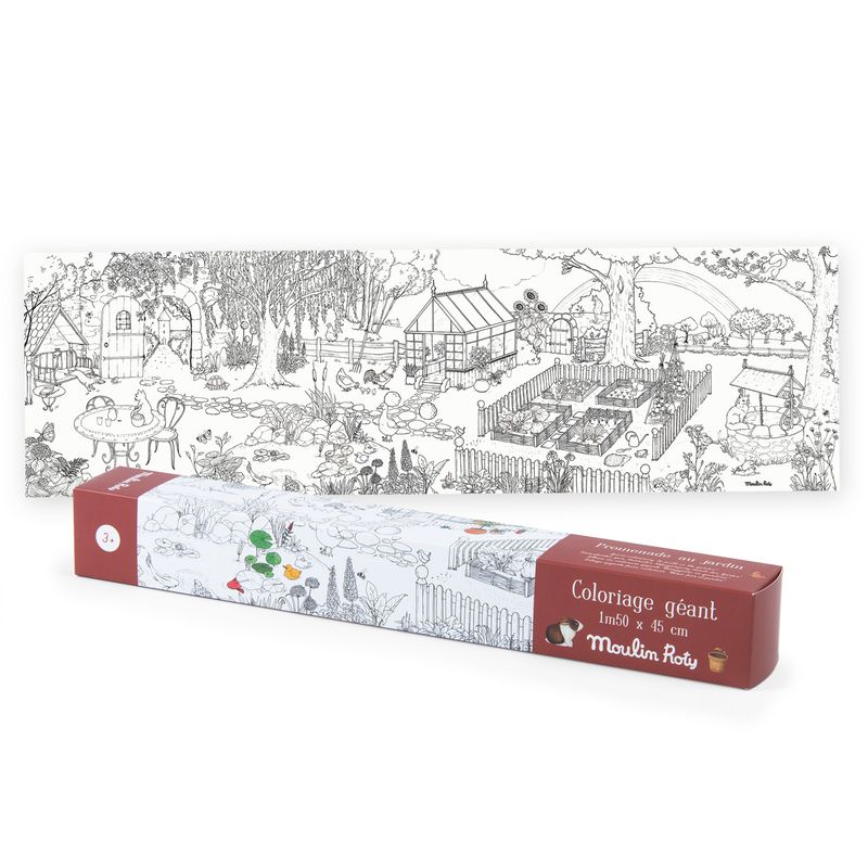 Coloriage géant Le jardinier - Le jardin du moulin