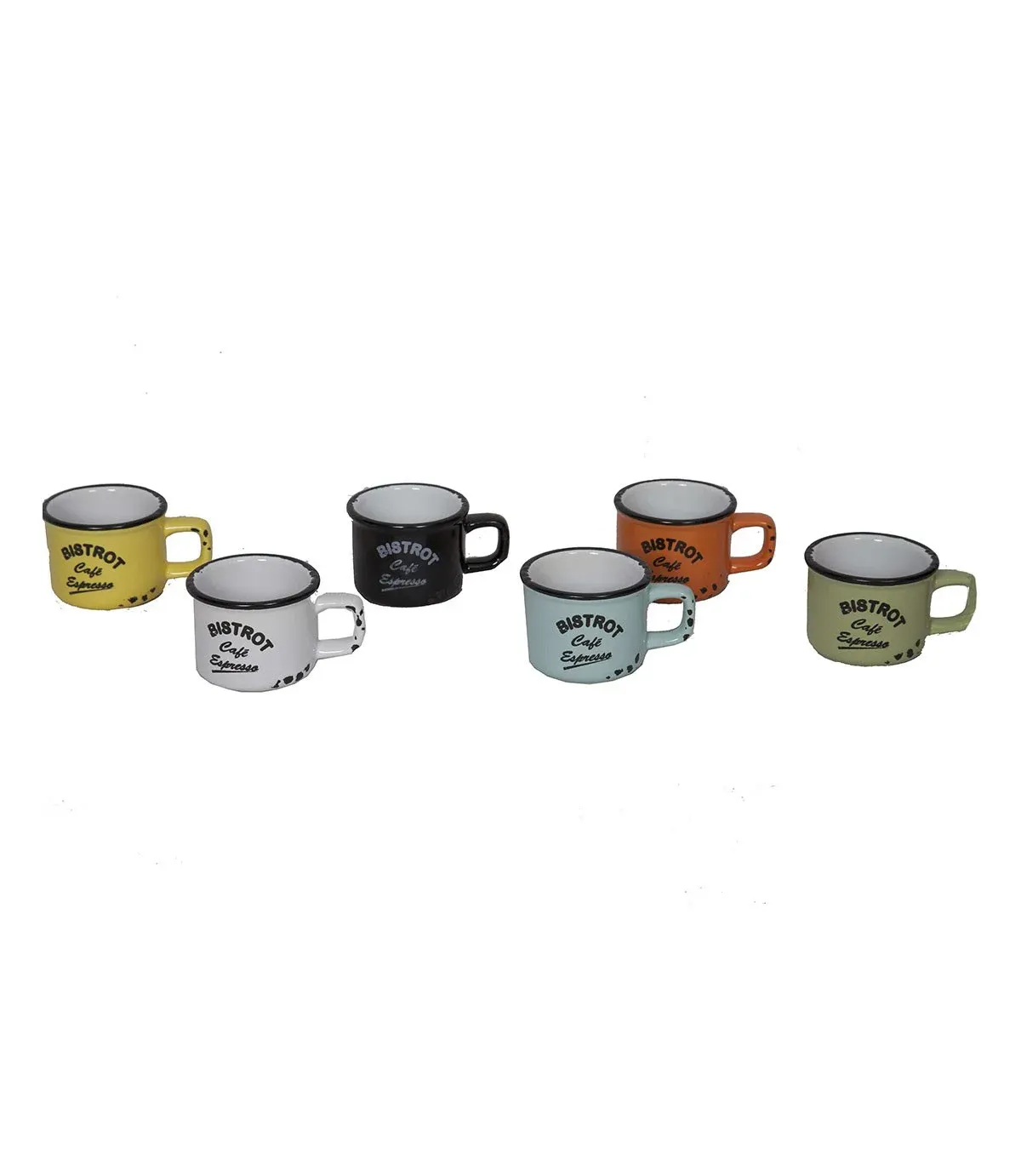 Tasses expresso  -  Lot de 6 - 6 couleurs