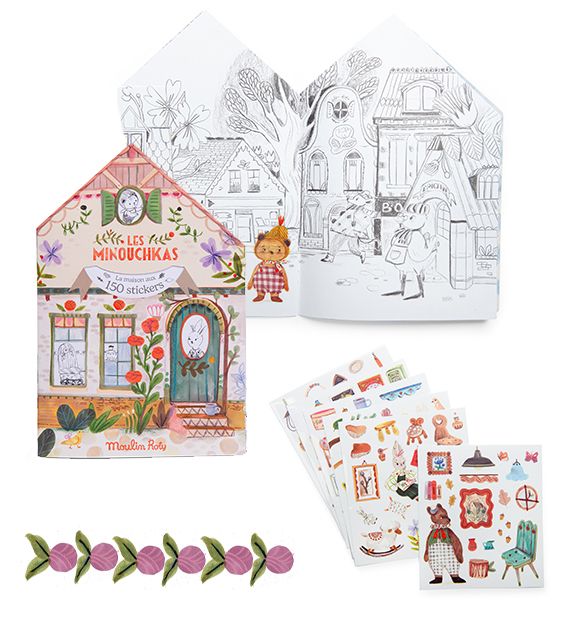 Cahier de coloriage et stickers- Les Minouchkas