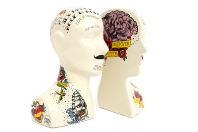 Serre-livres - Tattoo Phrenology Head