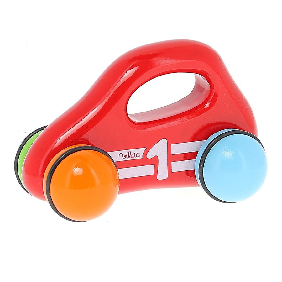 Voiture en bois, 1er âge - Modèle rouge