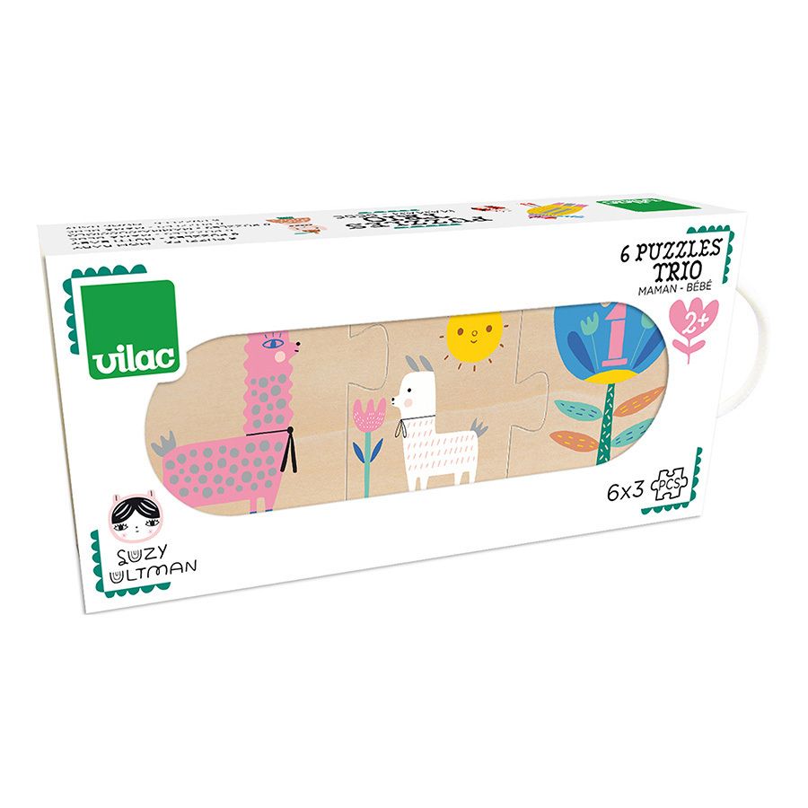 Coffret de 6 puzzles en bois, Maman-bébé - Suzy Ultman