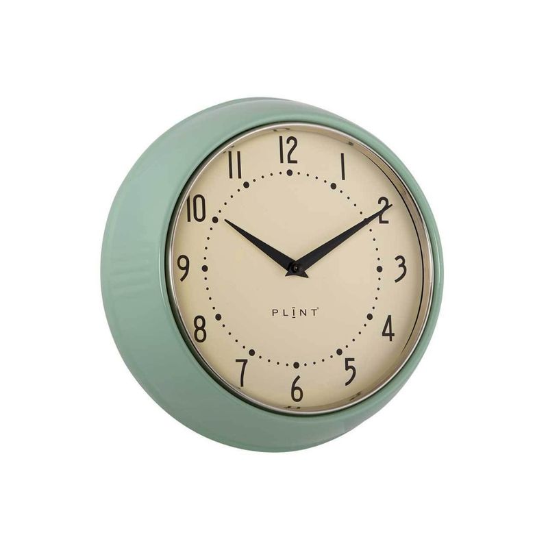 Horloge murale rétro vert feuille