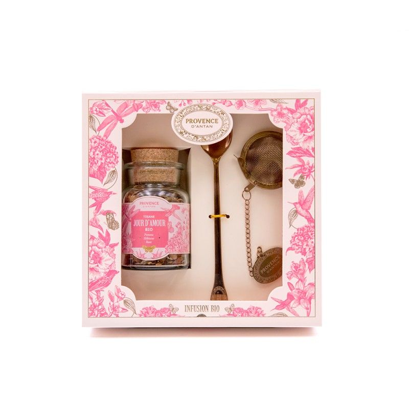 Coffret JOUR D&#39;AMOUR - Tisane Bio avec accessoires
