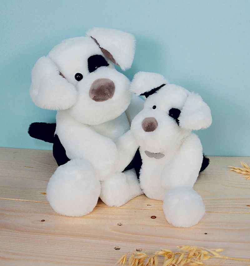 Peluche chien Noopy blanc et noir