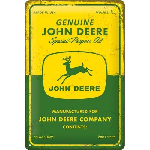 Plaque métal 20 x 30 cm - John Deere - Special Purpose Oil