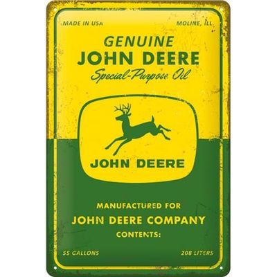 Plaque métal 20 x 30 cm - John Deere - Special Purpose Oil