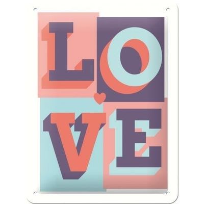 Plaque métal 15 x 20 cm - LOVE