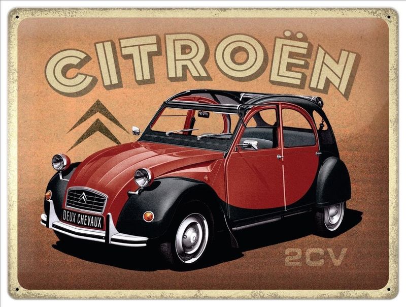 Plaque métal 30 x 40 cm - Citroën - 2CV Charleston