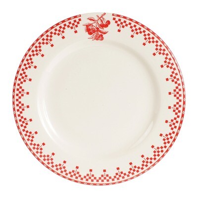 Assiette plate Damier rouge