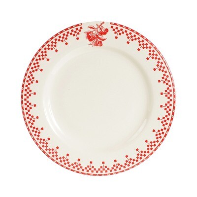 Assiette à dessert Damier rouge
