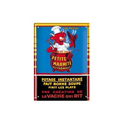 Plaque métal 15 X 21 cm - Vache qui rit  Marmite