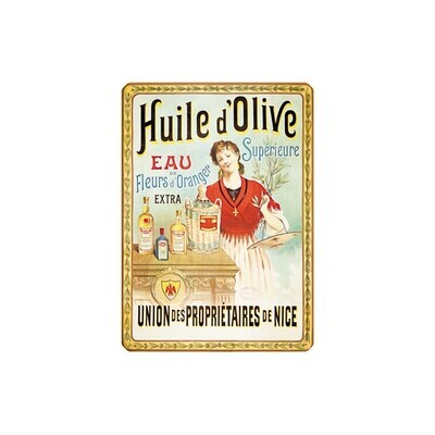Plaque métal 15 X 21 cm - Huile d'olive de Nice