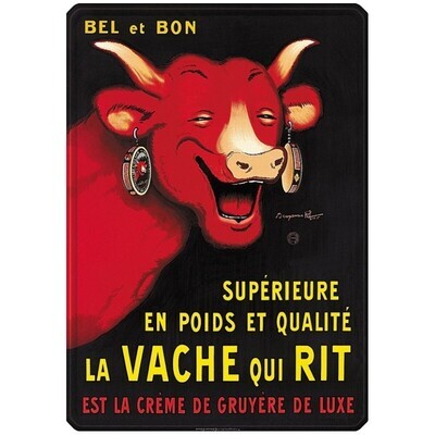 Plaque métal 30 X 40 cm -  Vache qui rit Bel et Bon