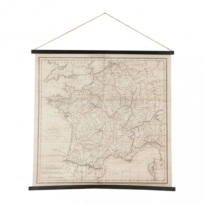 Toile Carte Royaume de France 1820