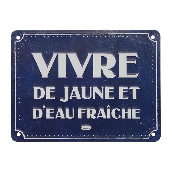 Plaque métal 20 x 15 cm - Vivre de jaune ...