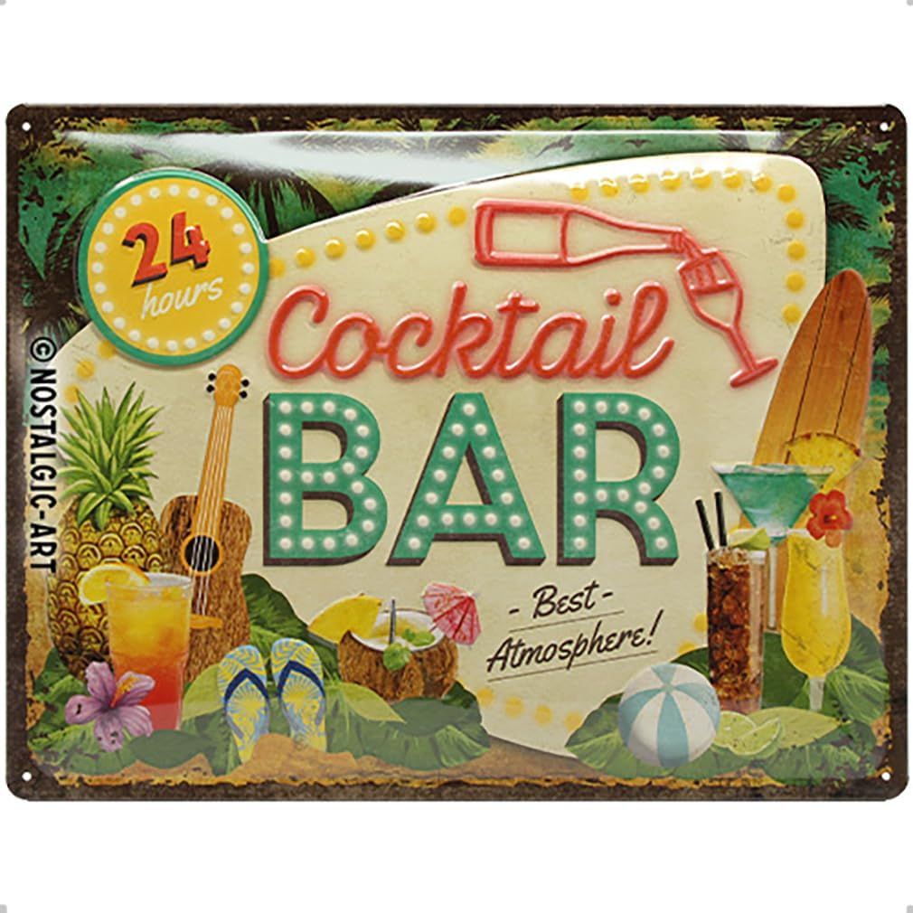 Plaque métal 30 x 40 cm - Cocktail Bar
