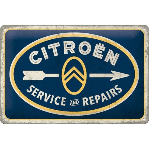 Plaque métal 20 x 30 cm - Citroën - Service